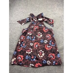 Cleobella Floral Halter Top Organic Cotton Bow Back Sleeveless Blouse Womens XS